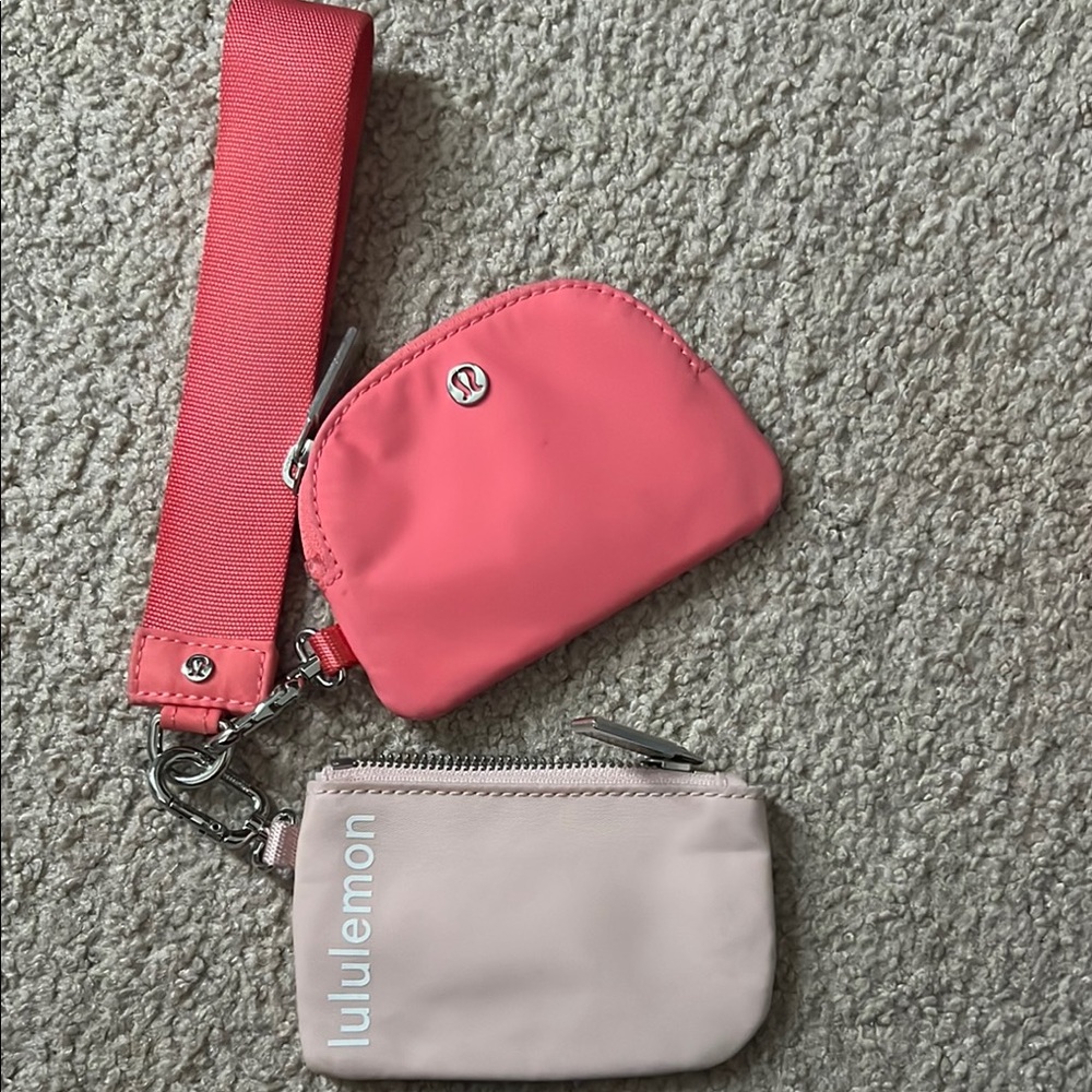 Lululemon Pink and Beige Mini Pouches